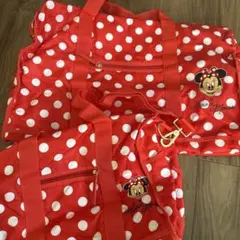 ミニーマウス 水玉ボストンバッグ大小セット