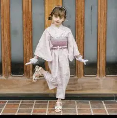 花柄 薄紫色 浴衣 130