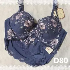 トリンプ　プレミアム　ブラジャー＆ショーツ　D80　新品　匿名配送　ブルー系