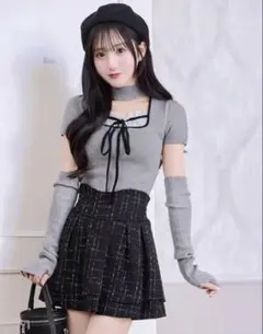 ミシェルマカロン 美脚になれる♡ツイードスカート（インナーパンツつき）sサイズ