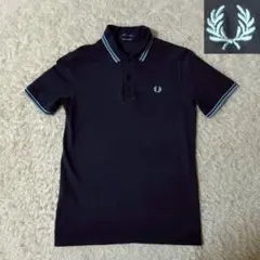 美品✨ フレッドペリー ポロシャツ 半袖 鹿の子 英国製 紺 M相当 月桂樹