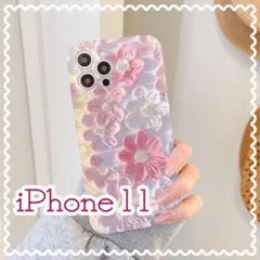 【正月セール！】スマホケース ピンク花柄 iPhone11