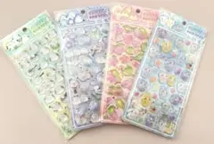 ダイヤモンドポップシール　ぷっくりシール　立体シール　シマエナガ　4枚セット