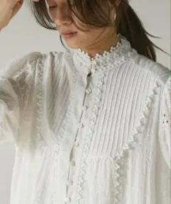 【新品タグ付】 Libra Cue コットンレースティアードワンピース