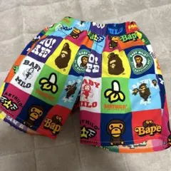 BAPE KIDS 総柄 ハーフパンツ