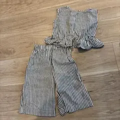 ストライプ柄 フリル付きセット 100cm~のサムネイル
