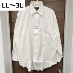 新品 ランズエンド 長袖 ドレスシャツ シャツ 白 綿100% XL 3Lのサムネイル
