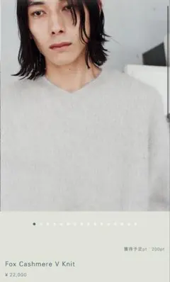 LIDNM Fox Cashmere V Knit SAND GRAYのサムネイル