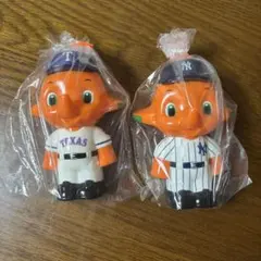 サトちゃん2体セット テキサス・レンジャーズ ニューヨーク・ヤンキース　貯金箱