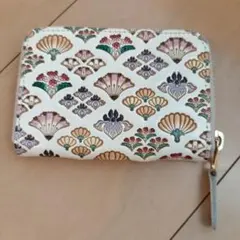 新品 文庫屋 大関 花と猫 インディゴ 二つ折りファスナーミニ財布