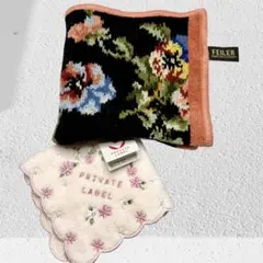 美品✨FEILER 　フェイラー　花柄　タオルハンカチ　他 新品　２枚セット