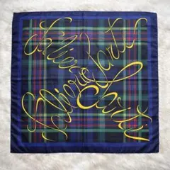 極美品 付属品完備 ファリエロサルティ シルク 大判スカーフ チェック イタリア