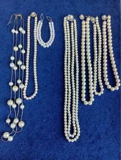 【まとめ売り】樹脂ホワイトパールネックレス その他 6点セット
