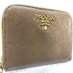 美品 プラダ コインケース サフィアーノ コインパース PRADA ブラウン