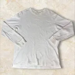 ワッフルクルーネックTシャツ　ホワイト　サーマル　UNIQLO