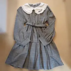 ALGY チェック柄ワンピース グレー 160