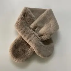 ベージュ フェイクファー マフラー ネックウォーマー