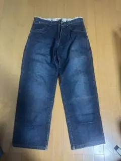 pellepelle ダークブルー ワイドレッグデニム