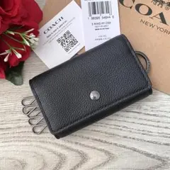 《新品》COACH キーケース　メンズ ブラック レザー キーケース