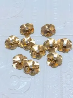 花形 ゴールド金属パーツ 10個セット