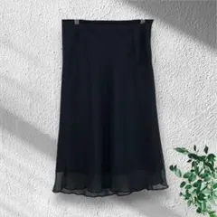 ニコル nicole シフォン タイトスカート ミディ丈 【M】 黒のサムネイル
