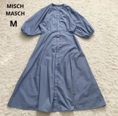 春支度 ミッシュマッシュ　五分袖　ロングワンピース　ライトブルー