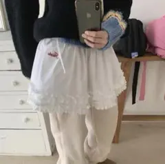 韓国 重ね着 ミニスカート