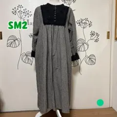 ⚠️最終価格 ∇494 サマンサモスモス 黒チェック 黒レース ワンピ