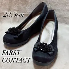 【極美品】ファーストコンタクト パンプス ウェッジソール ブラック 疲れない