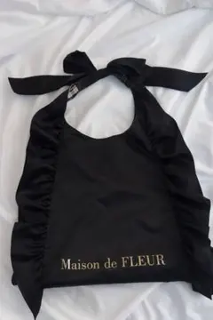Maison de FLEUR 黒トートバッグ リボン付き