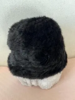 リアルファー 毛皮 帽子 ハット ブラック