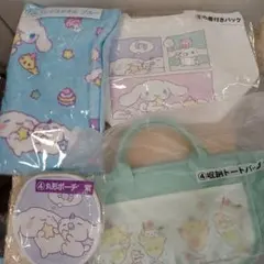 シナモロールくじ3セット ポムポムプリン&ポチャッコトートバッグ　サンリオグッズ