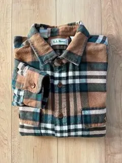 90s L.L.Bean シャモアクロス シャツ 茶 エルエルビーン XL