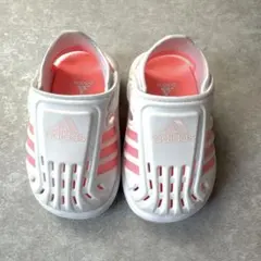 adidas キッズサンダル ホワイト/ピンク　12cm