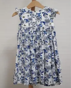 Petit Bateau プチバトー　ブルーフラワーワンピース　24m 86