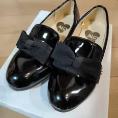 ALGY アルジー リボン付き黒フォーマルシューズ 19cm