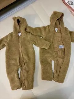 baby GAP フリースアウター 3-6ヶ月 ベージュ ロンパース ダウン