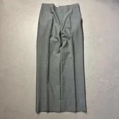 希少】90sバーバリーモヘア混ワイドスラックスグレー170A5スーツ光沢感