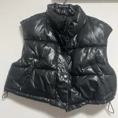 ブラック ノースリーブ ダウンジャケット M