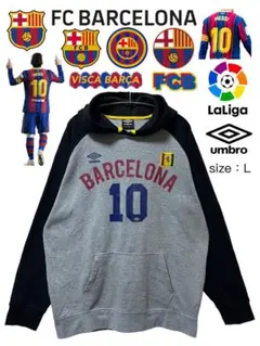 FC Barcelona　パーカー　L　 グレー✕黒　USA古着のサムネイル