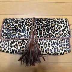 【goa ゴア】ヒョウ柄フリンジクラッチバッグ
