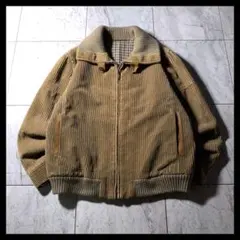 70s〜 短丈 太畝 コーデュロイ スエードレザー ジャケット スイングトップ