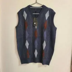 ✨新品✨（199）CEEN アーガイルベスト XL グレー系