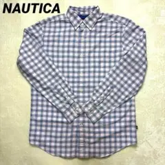 ノーティカ（NAUTICA） 長袖シャツ 刺繍ロゴ ピンク Ｍサイズ チェックのサムネイル