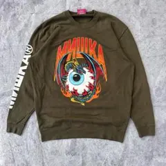【ストリート】MISHKA ミシカ スウェット 目玉 ドラゴン カーキ　グランジのサムネイル