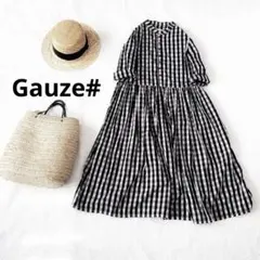 未使用❤️Gauze# ギンガムスウイッチングギャザーシャツワンピのサムネイル