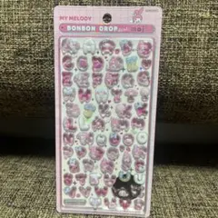 マイメロディ　サンリオ文字　ボンボンドロップシール