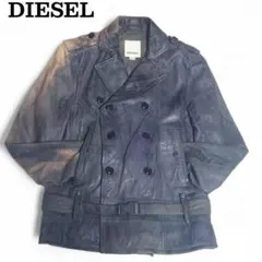 ディーゼル DIESEL 羊革 ダブルライダース Pコート ベルト付 S