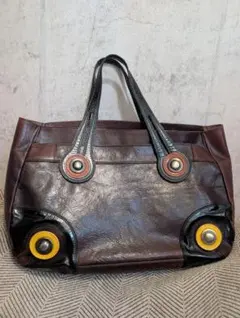 マルニMARNIブラウンレザーハンドバッグ マルジェラオーラリーAURALEE