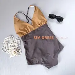 SEA DRESS ワンピース水着 バイカラー Lのサムネイル